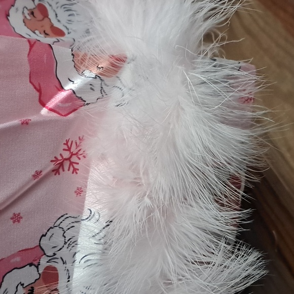 Women's Pink Feather Trim Pajama Set - Picture 6 of 6